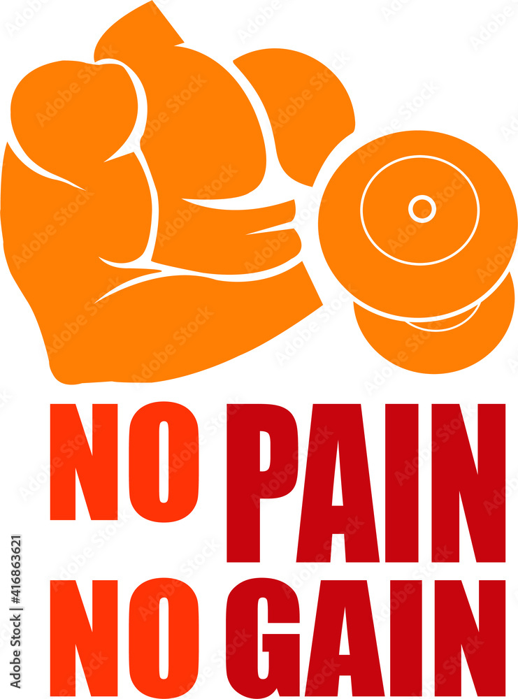 No Pain No Gain T-Shirt Design Template. Fitness and Gym Motivation ...