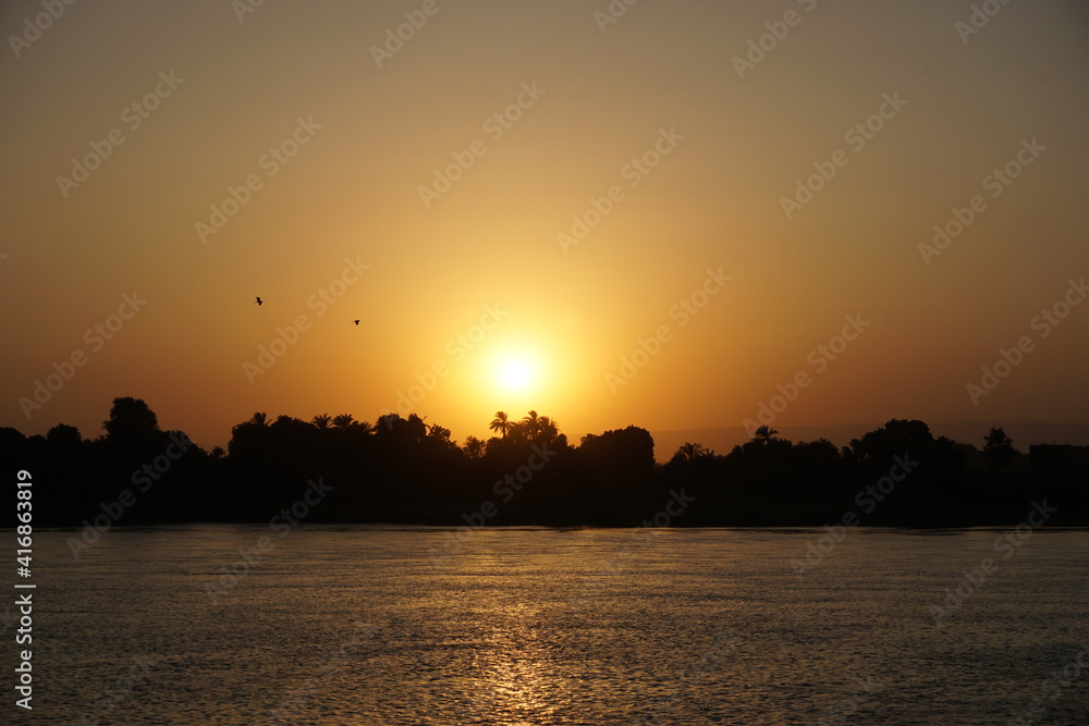 the sunset of the Nile