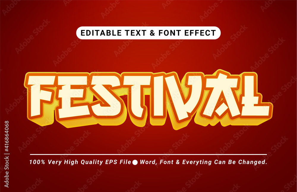 Smooth Festival Text Effect, Editable Text Effect