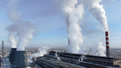 smoke from the pipe of a thermal power plant