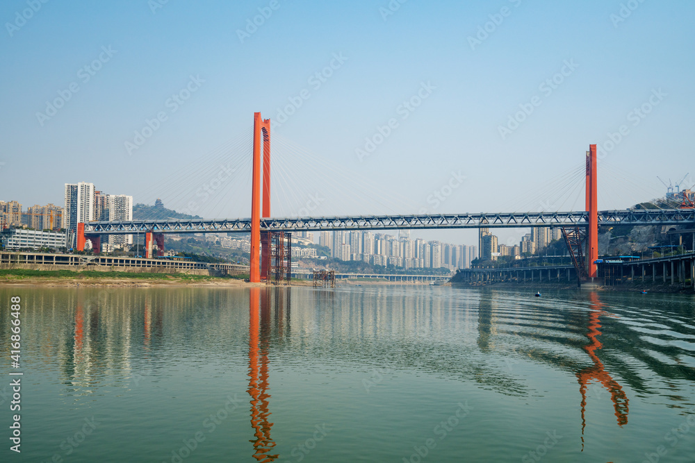 Bridges over the Yangtze River and Chongqing City Scenery in China Bridges over the Yangtze River and Chongqing City Scenery in China