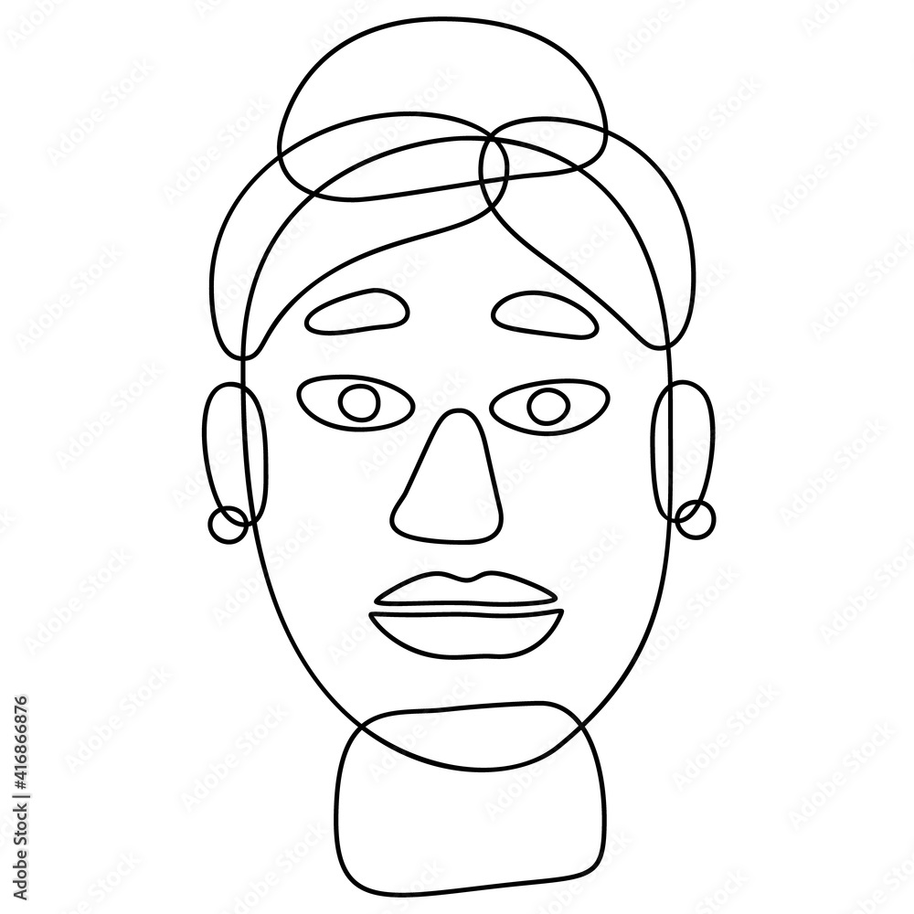 Stylized abstract human face, frontal view Stylized abstract human face, frontal view