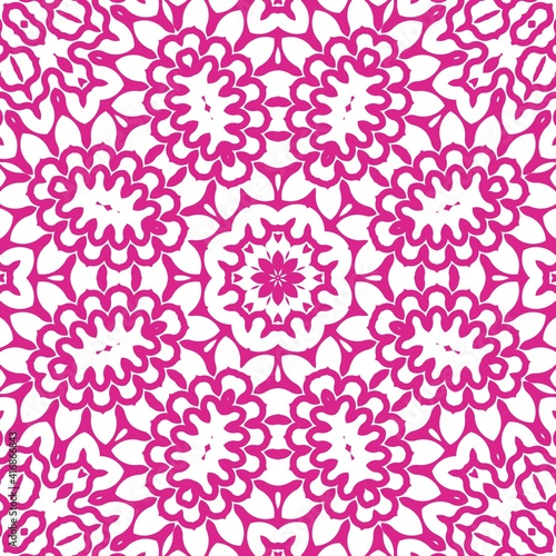 six sided Pink Concentric Flower Design Mandala Kaleidoscopic illustration design. Native indian ornament, peace kaleidoscope red mandala background design illustration. 