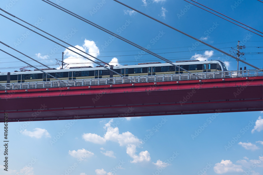 Light rail runs on bridges at high speed in Chongqing, China Light rail runs on bridges at high speed in Chongqing, China