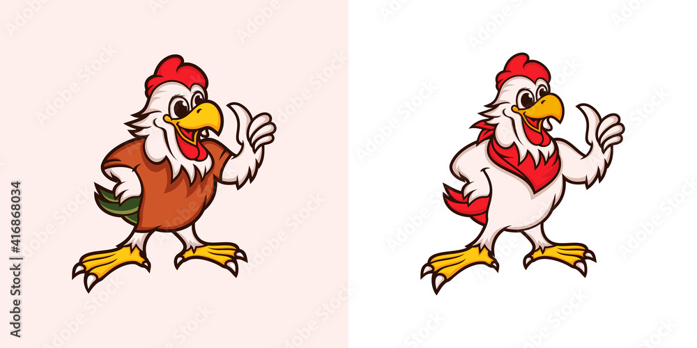 Naklejka premium Chicken mascot logo vector template