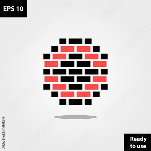 Brick construction smart bulding logo company, logo vector template design. Ready to use, easy for edit.