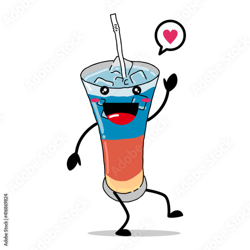 Cute cocktail mascot