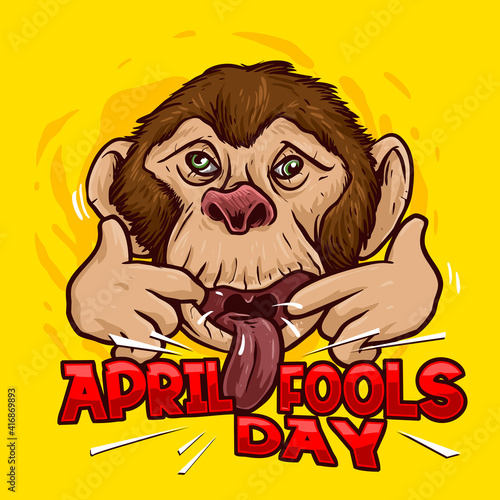funny monkey for celebrate april fools day