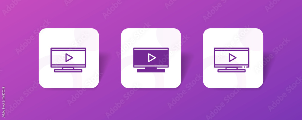 desktop video movie player pixel perfect icon set bundle in line, solid, glyph, 3d gradient style desktop video movie player pixel perfect icon set bundle in line, solid, glyph, 3d gradient style