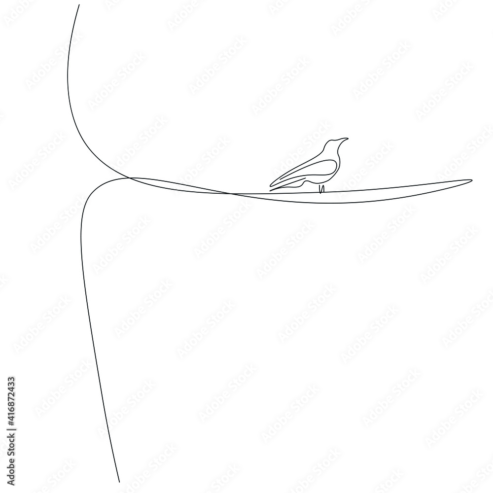 Bird line drawing, vector illustration Bird line drawing, vector illustration