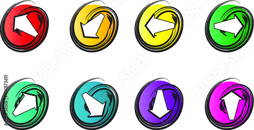 Vector Arrow key Series: Up, Down, Left, Right