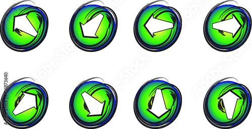 Vector Arrow key Series: Up, Down, Left, Right