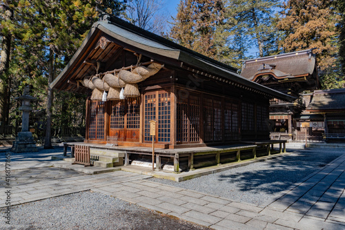 Japanese historical shrine and traditional culture, Suwa Taisha Shrine, Nagano, Japan © Reiwa-fuufu