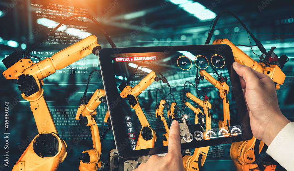 Engineer controls robotic arms by augmented reality industry technology ...