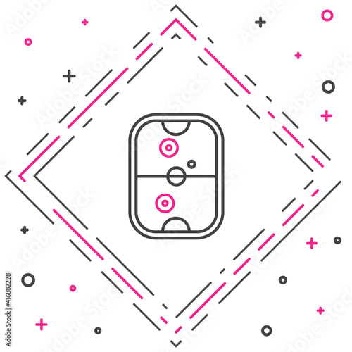 Line Air hockey table icon isolated on white background. Colorful outline concept. Vector Illustration.