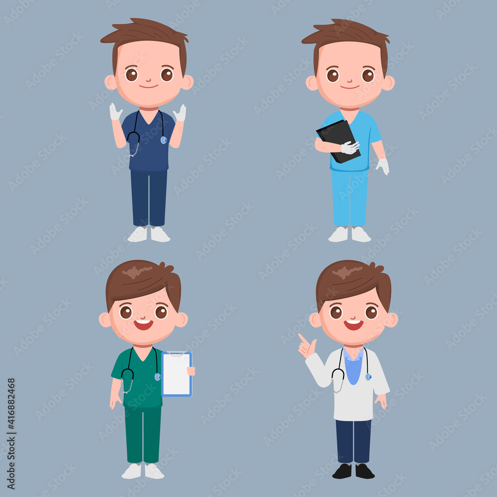 Doctor character set for medicine. Healthcare medical people in hospital animated. Doctor character set for medicine. Healthcare medical people in hospital animated.