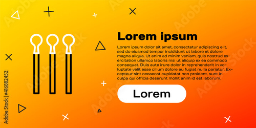 Line Matches icon isolated on yellow background. Colorful outline concept. Vector Illustration.