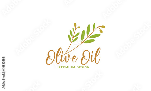 colorful leaf olive oil logo design vector icon symbol illustration