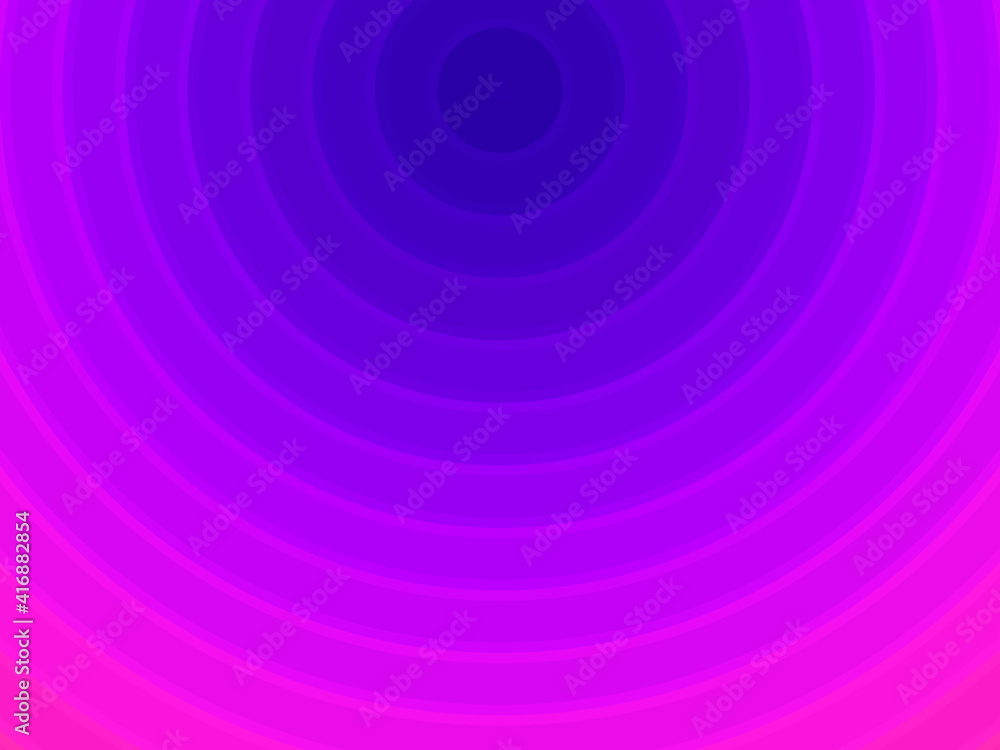 Concentric divergent circles. Bright purple background. Vector