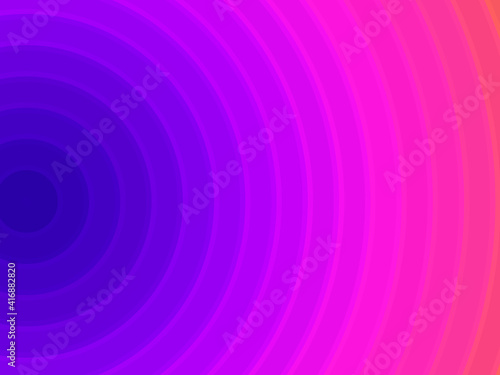 Concentric divergent circles. Bright purple background. Vector