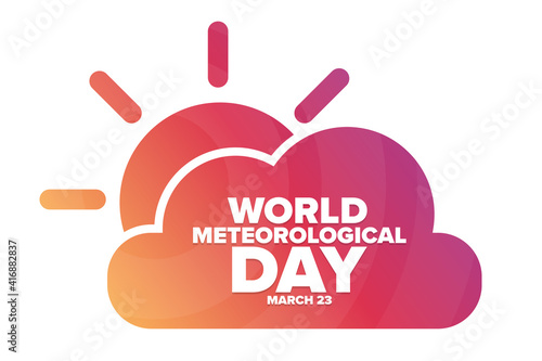 World Meteorological Day. March 23. Holiday concept. Template for background, banner, card, poster with text inscription. Vector EPS10 illustration.