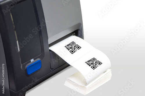Barcode label printer. Printing Barcode