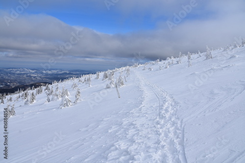 Karkonosze, zima, śnieg, warunki na szlakach, Sudety © Albin Marciniak