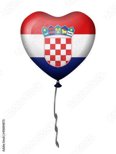Heart balloon Croatia flag Free Download Heart balloon Croatia flag - GFXLoad