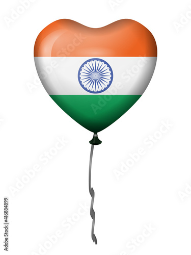 Heart balloon India flag Free Download Heart balloon India flag - GFXLoad