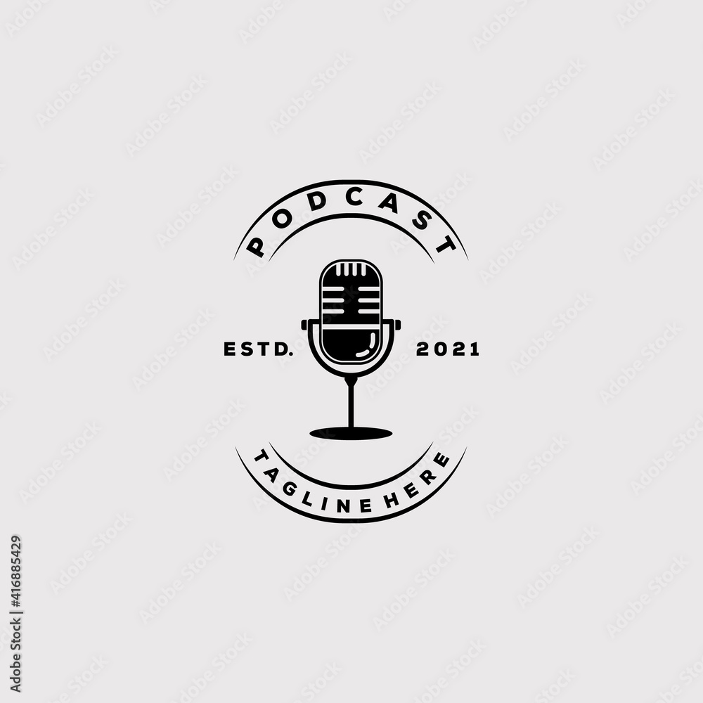 microphone for podcast logo vector illustration design microphone for podcast logo vector illustration design