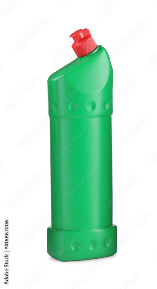 Green bottle of cleaning product isolated on white Green bottle of cleaning product isolated on white