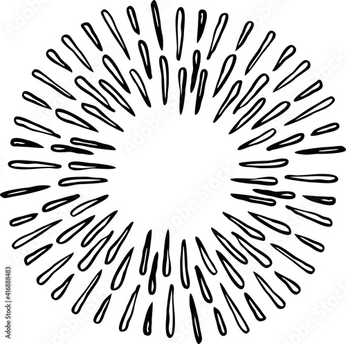 sunburst doodle  vintage radial burst  abstract line starburst vector illustration