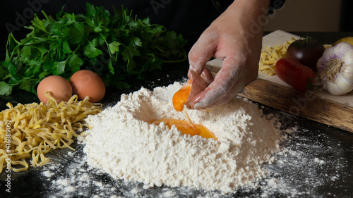 chef preparing pasta