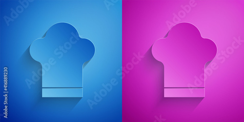 Gold and silver Chef hat icon isolated on black background. Cooking symbol. Cooks hat. Long shadow style. Vector.