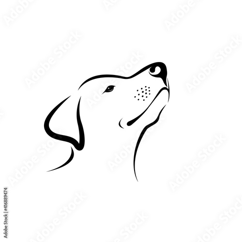 Vector of labrador dog head isolated on white background. Easy editable layered vector illustration. Animals. Pets.