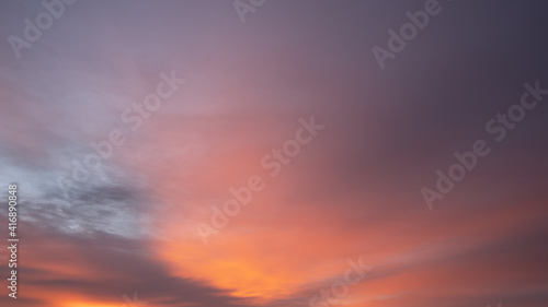 Sky with red-colored clouds