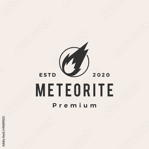 meteorite impact hipster vintage logo vector icon illustration