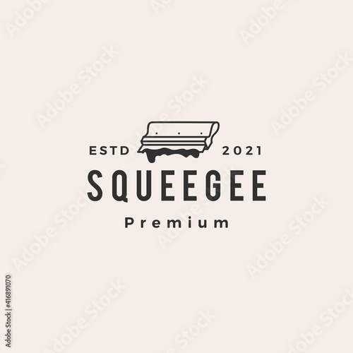 squeegee screen printing hipster vintage logo vector icon illustration