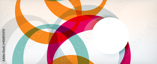 Ring geometric shapes, o letter repetition wallpaper. Abstract background for business or technology presentations, internet posters or web brochure covers