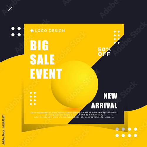 Bundle social media post template for big sale event.