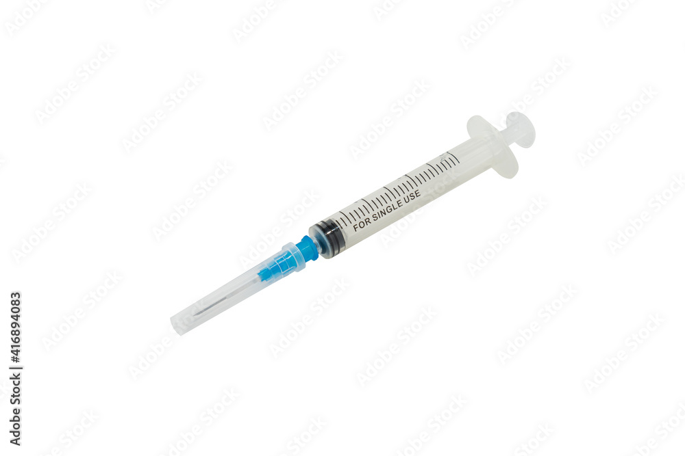 Syringe closeup isolated on white background. Syringe closeup isolated on white background.