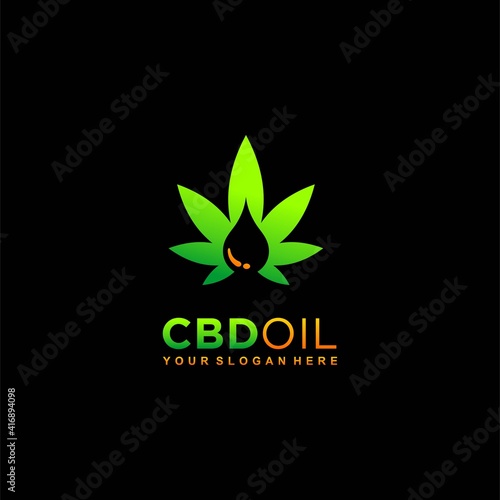 CBD oil logo with lettering concept