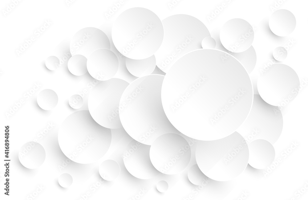 Abstract white background with 3D circles pattern, interesting white grey vector background illustration. Abstract white background with 3D circles pattern, interesting white grey vector background illustration.