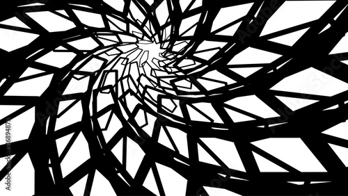 Abstract background, black and white spiral whirl, fractal like design, intereting vector illustration.