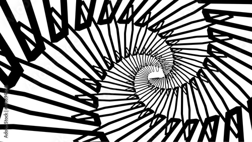 Abstract background, black and white spiral whirl, fractal like design, intereting vector illustration.