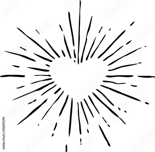  sunburst doodle, vintage radial burst, abstract line sunshine vector collection