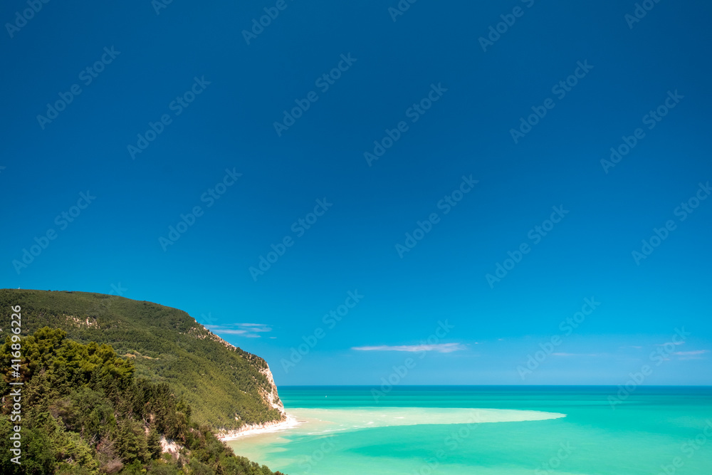 The beautiful sea of Sirolo in Conero after a big storm, Ancona province, Marche region. The beautiful sea of Sirolo in Conero after a big storm, Ancona province, Marche region.