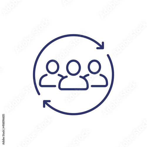 customer retention and returning clients line icon