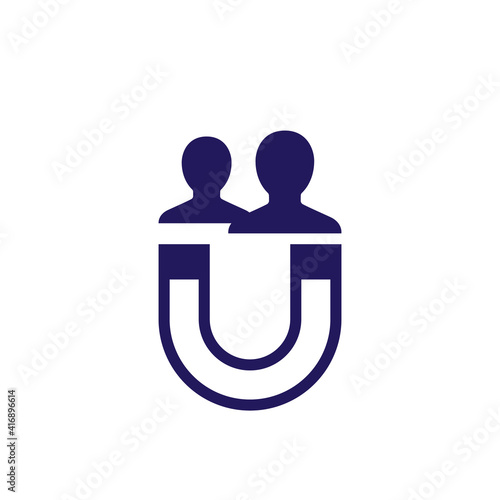 customer retention icon with a magnet