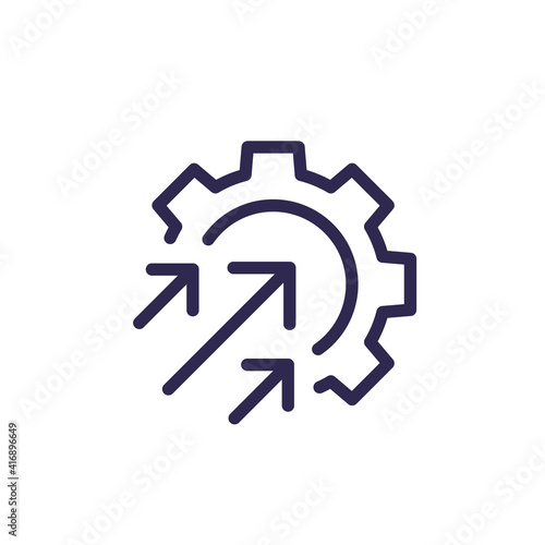 efficiency and production growth line icon